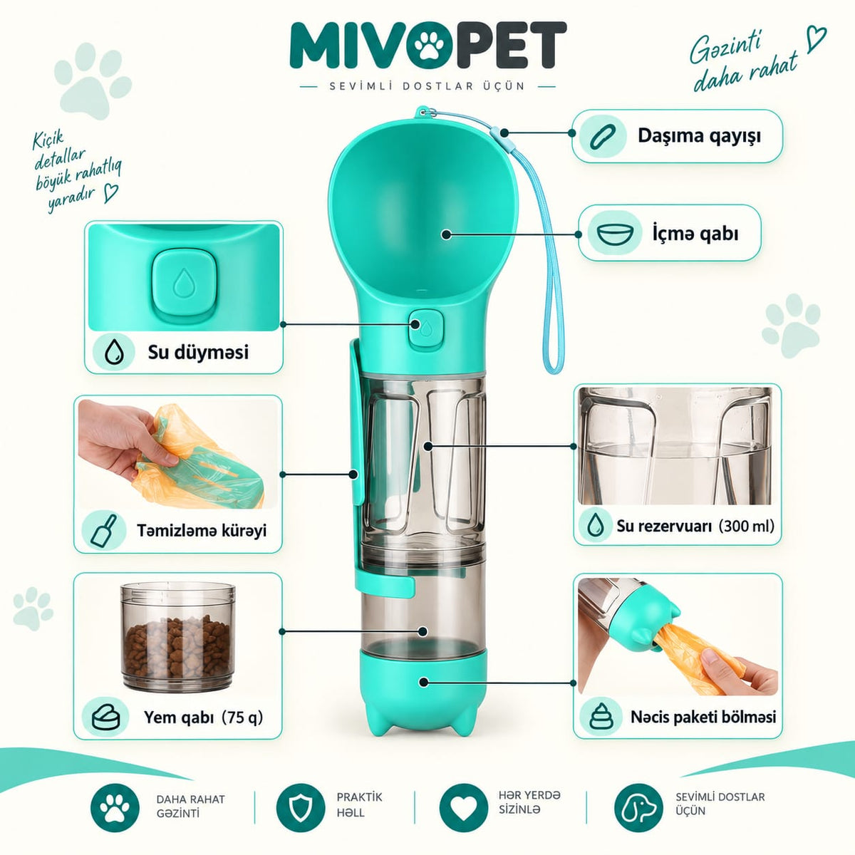 MIVOPET 4-ü-1-də Gəzinti Dəsti